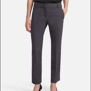 NWT Theory Straight Trouser in Stretch Wool - Charcoal Melange Size 8